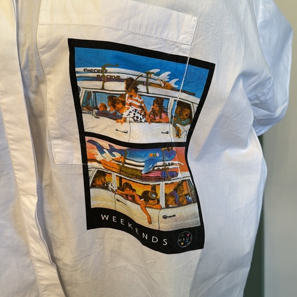 ZARA BASIC MAUI & SONS GRAPHIC SHORT SLEEVE SHIRT Size S - Picture 3 of 9